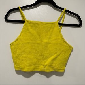 Topshop Bright Yellow Crop Top Tank